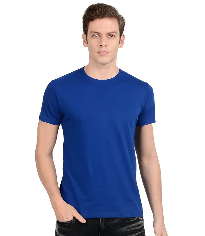 Blue Cotton T-shirt for men